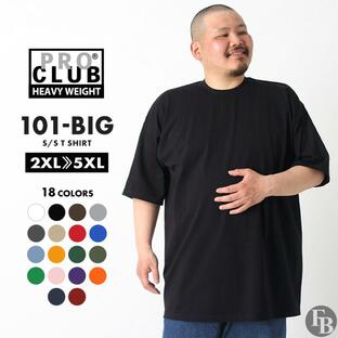 [ビッグサイズ] PRO CLUB プロクラブ Tシャツ メンズ 大きいサイズ 大きめ 半袖 無地 厚手 ヘビーウェイト インナー アメカジ カジュアル 101 USAモデルの画像
