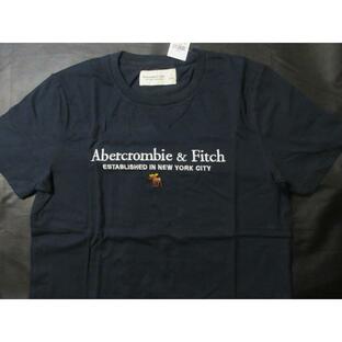 本物正規 アバクロ Tシャツ 0162-022 ロゴ刺繍 ■紺■新品/綿100％/ メンズ 半袖 Abercrombie&Fitchの画像