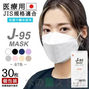J-95 信頼の日本製 不織布 マスク J95 医療用JIS規格取得済みマスク 3D立体構造 N95マスク同等 4層構造 話しやすい 息がしやすい 小顔効果の画像
