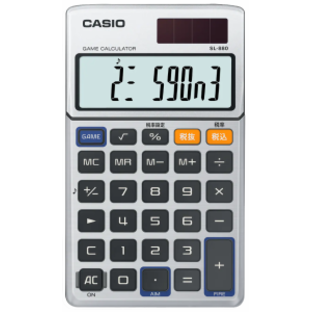【ポスト投函で送料無料】 CASIO カシオ SL-880-N 特殊機能電卓 ゲーム電卓 手帳タイプの画像