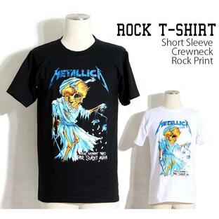 ロックtシャツ バンドTシャツ パンク Metallica メタリカ どくろの天秤 メンズ レディース M-2XLサイズ 黒色 白色 ストリート系の画像