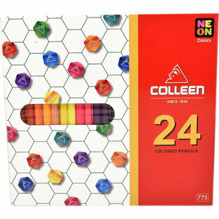 コーリン 色鉛筆 colleen 六角 24色 紙箱入り 蛍光色鉛筆の画像