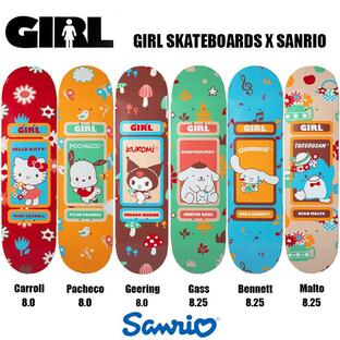 GIRL ガール デッキ スケボー ハローキティ サンリオ HELLO KITTY&FRIENDS BENNET CARROLL GASS GEERING MALTO PACHECO 8.0 8.25 スケートボードの画像