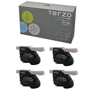 Terzo テルッツォ (by PIAA) ルーフキャリア ベースキャリア フット 4個入 ルーフレールタイプ ブラック ロック付 EF11BLの画像