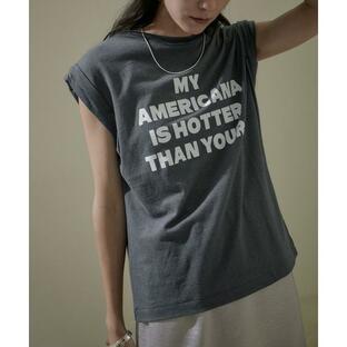 tシャツ Tシャツ 「Americana（アメリカーナ）」ロゴプリントロールアップT1 レディースの画像