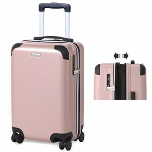 【レジェンドウォーカー(LEGEND WALKER)】 スーツケース キャリーケース Sサイズ 機内持込可能サイズ 1泊2日 拡張機能付きで旅先で荷物が増えても対応可能タイプ 耐衝撃 ピンク 5515-49の画像