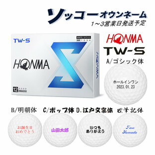 【ソッコーオウンネーム】【24年モデル】本間ゴルフ ホンマ TW-S ボール 1ダース(12球入り) HONMA BALL TWS ホンマゴルフの画像