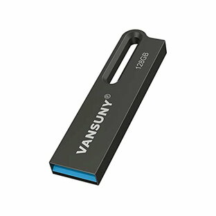 Vansuny USBメモリ 128GB USB 3.0 フラッシュドライブ 高速 金属製 防水 USBメモリー128ギガ 大容量 Windows PCに対応(黒)の画像