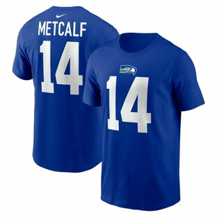 ナイキ メンズ Tシャツ トップス DK Metcalf Seattle Seahawks Nike Throwback Player Name & Number TShirt Royalの画像