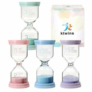 ktwins 砂時計 3分 5分 10分 15分 セット タイマー,防水,ギフト,キッチン,インテリア,子供,勉強,サウナの画像