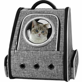 Okiki 最新型 猫 犬 キャリー リュック ペットキャリー バッグ カーテン付き 猫用 小型犬・小動物用 きゃりーバッグ リュの画像