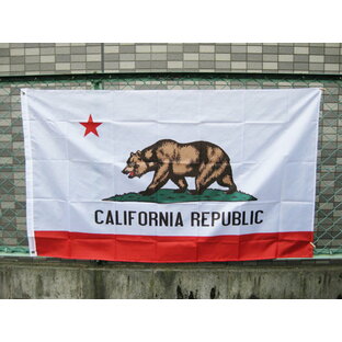 カリフォルニアリパブリックのアメリカン フラッグ タペストリー REKS カルフォルニアグリズリー おしゃれ壁掛け 国旗 州旗 CAベア 壁掛け 西海岸風 インテリア アメリカン雑貨の画像