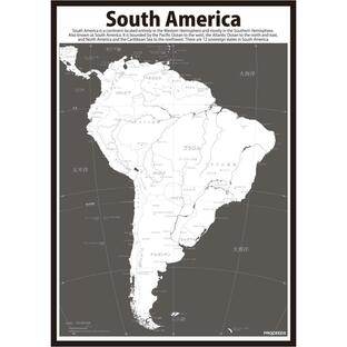 PROCEEDX美しい世界地図 南アメリカ 学習ポスターミニマルマップ フレーム付きA4サイズ日本製1254の画像