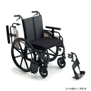 (ミキ) KJP-4 車椅子 自走式 ビッグサイズ 多機能タイプ ノーパンクタイヤ仕様 クッション付 耐荷重130kg 座幅45cm MiKiの画像