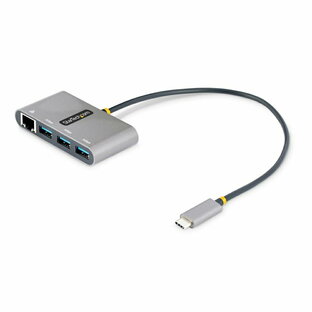 StarTech.com USB 3.0ハブ/Type-C接続/有線LANアダプター内蔵/USB 3.2 Gen1 5Gbps/3x USB-A/バスパワー/30cmホストケーブル/USB-C-USB-A ハブ/USB-Cスプリッター HB30C3A1GEA2の画像