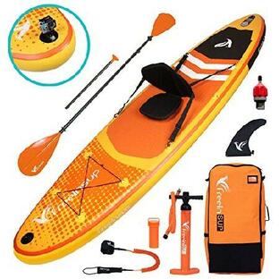  Freein SUP Inflatable Stand Up Paddle Board with Kayak Seat,Paddle Boards for Adults, Accessories sup Pump Adaptor,sup Kayak Paddle（Yellow,並行輸入の画像