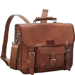 Sharo Leather Bags Wide Three-in-One Backpack/Brief/Messenger (Brown) 並行輸入品の画像