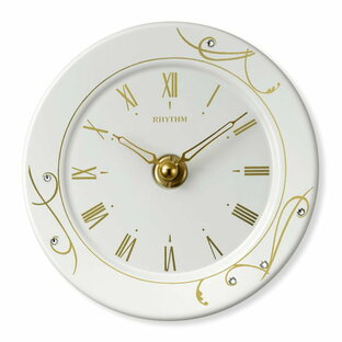 リズム時計工業 置き時計 掛け時計 兼用 有田焼 飾り時計 12x3.5cm 金色 4SG801SR18の画像
