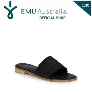 EMU Australia 公式 エミュ Abbots サンダル 本革 レザー ぺたんこ レディース メンズ 黒 ベージュ 春夏 正規 通販の画像