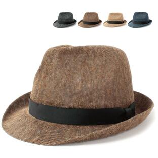 麻素材 涼しい 軽量 中折れ ハット 帽子 フェドラ レディース メンズ フリーサイズ リネン ゴルフ ベーシックエンチ Linen Thermo Hatの画像