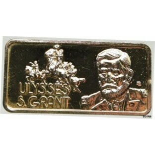 【品質保証書付】 アンティークコイン NGC PCGS アメリカ合衆国 Ulysses S. Grant ヴィンテージ オンス金メッキ シルバー バー メダル i9の画像