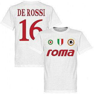 【予約RET06】ホワイト16RE-TAKE ASローマ Team Tシャツ 16番 デ・ロッシ ホワイト【サッカー/Roma/De Rossi/セリエA】ネコポス対応可能の画像