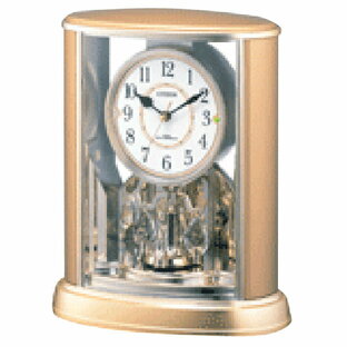 リズム シチズン 置き時計 電波時計 アナログ パルドリーム R659 金色 CITIZEN 4RY659-018の画像
