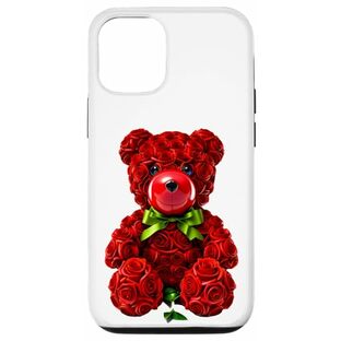 iPhone 15 "A Rose Teddy Bear of Love" カップル用バレンタインデーグラフィック スマホケースの画像