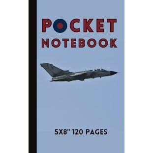 POCKET NOTEBOOK: 5x8" 120 pages; personal details page, 119 edge-to-edge lined pages; Royal Air Force Tornado-themed coverの画像
