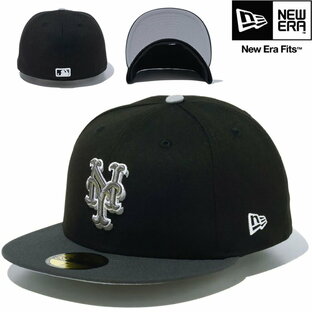 ニューエラ キャップ NEW ERA 59FIFTY Shadow ニューヨーク・メッツ ダークグラファイト ブラックバイザー 正規取扱店 ベースボールキャップ MLB メジャーリーグ ベースボール CAP キャップ 帽子 14109893の画像