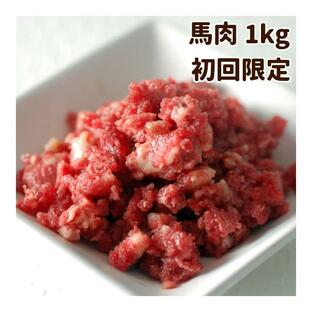 初回 送料無料 犬 生肉 新鮮 馬肉ミンチ 小分けトレー 1kg スタータの画像
