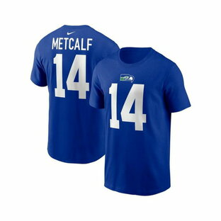 ナイキ レディース Tシャツ トップス Men's DK Metcalf Royal Seattle Seahawks Throwback Player Name and Number T-shirt Royalの画像