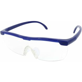 トレードワン メガネ型ルーペ ネイビー 倍率1.6倍 収納袋付き 眼鏡の上から 虫眼鏡 読書 新聞 老眼 10499の画像