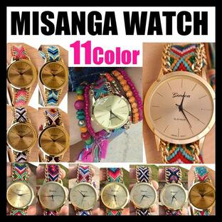 ミサンガウォッチ ミサンガ 時計 レディース ボヘミア 民族 アジアン 腕時計 ユニセックス 女性の画像