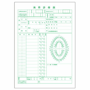 小林クリエイト 歯科診療録1号紙（A4サイズ） 緑色 1-A4M 1袋（100枚入）の画像