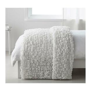 ベッドカバー ひざ掛け ベッドスプレッド 毛布 IKEA イケア オフェーリア OFELIA ホワイト 60173856の画像