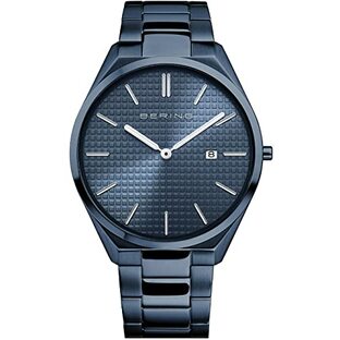 BERING(ベーリング) 腕時計 メンズ アナログ コレクション ウォッチ ウルトラスリム ステンレス ストラップ & サファイア クリスタル リンクベルト ブルー 17240-797 正規輸入品 内部3年保証 サファイアガラス キズつきにくい 割れにくいの画像