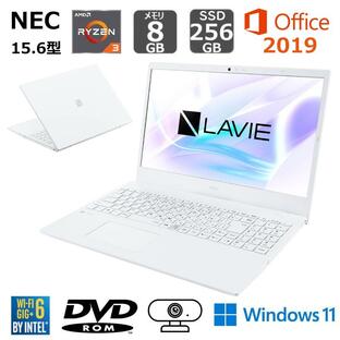 NEC ノートパソコン LAVIE N15 PC-N153CEAW 15.6型/ AMD Ryzen3 5300U/ メモリ 8GB/ SSD 256GB/ Windows 11/ WEBカメラ/ Office付き 【展示品】の画像