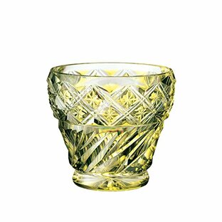山下工芸 薩摩切子 フリーカップ 黄 φ8×7.3cm 13041220の画像