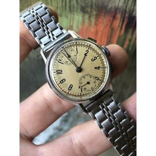 【送料無料】腕時計 ウォッチ ヴィンテージクロノグラフスイスヴィーナススチールケースアラーム1940s reloj para hombres con crongrafo suizo buren vintage venus 170 estuche de acero 33,3mの画像