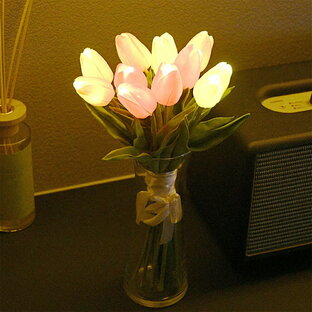ブーケライト フラワー インテリア LED チューリップ 造花 花束の画像