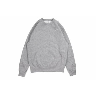 NIKE CLUB FLEECE PULLOVER CREW (CJ1614-063:DARK GREY HEATHER)ナイキ/クルーネックスウェット/トレーナー/アメリカ/USA企画/海外限定/スウォッシュロゴ/ワンポイントロゴ/シンプル/メンズ/大きいサイズ/グレーヘザーの画像