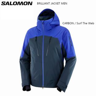 サロモン スキーウェア 2024 SALOMON BRILLIANT JACKET M CARBON/Surf The Web ブリリアント メンズ ジャケットの画像