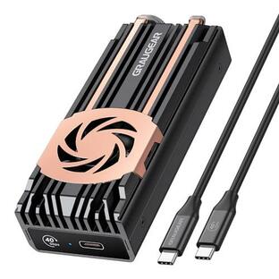 USB4 40Gbps超高速 GRAUGEAR USB 4.0 NVMe M.2 SSD 外付けケース Thunderbolt 4/3対応 USB4 SSD ケース アルミ製M.2 SSD 外付け エンクロージャ 二つの純銅のヒの画像