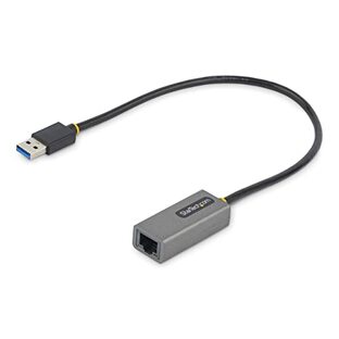 StarTech.com USB有線LANアダプター／USB-A接続／USB 3.2 Gen1／10/100/1000Mbps／30cm一体型ケーブル／各種OS／ドライバーインストール不要／スペースグレー／ギガビットイーサネット／ノートパソコン用 RJ45 ネットワーク 変換 コンバーター USB31000S2の画像