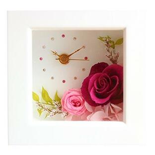 berry Azurosa プリザーブドフラワー フレーム の 時計 花の時計 キャンディーローズ バラ アジサイ ベリーの画像