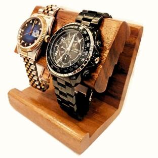 Nefelibata 腕時計 スタンド 木製 時計 ケース 置き 時計台 時計スタンド 収納 おしゃれ２本用 ナチュラルブラウンの画像