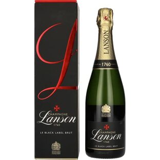 【誕生日/お祝い/プレゼントに】ランソン・ブラックラベル・ブリュット・ギフト [ シャンパン フランス 辛口 750ml ]の画像