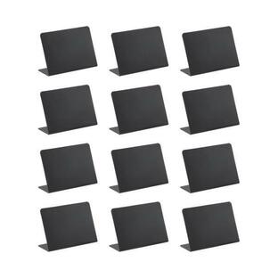 ミニ黒板看板 黒板タグ L型値札 ウェディングパーティー装飾 素朴な黒黒板ラベル テーブルサイン メッセージブラックボードの画像