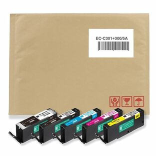 【エコリカ封筒パッケージ】エコリカ キヤノン BCI-300/BCI-301 BCI-301+300/5MP対応リサイクルインク 5色パック EC-C301+300/5A (ECI-C301-5P) 残量表示対応の画像